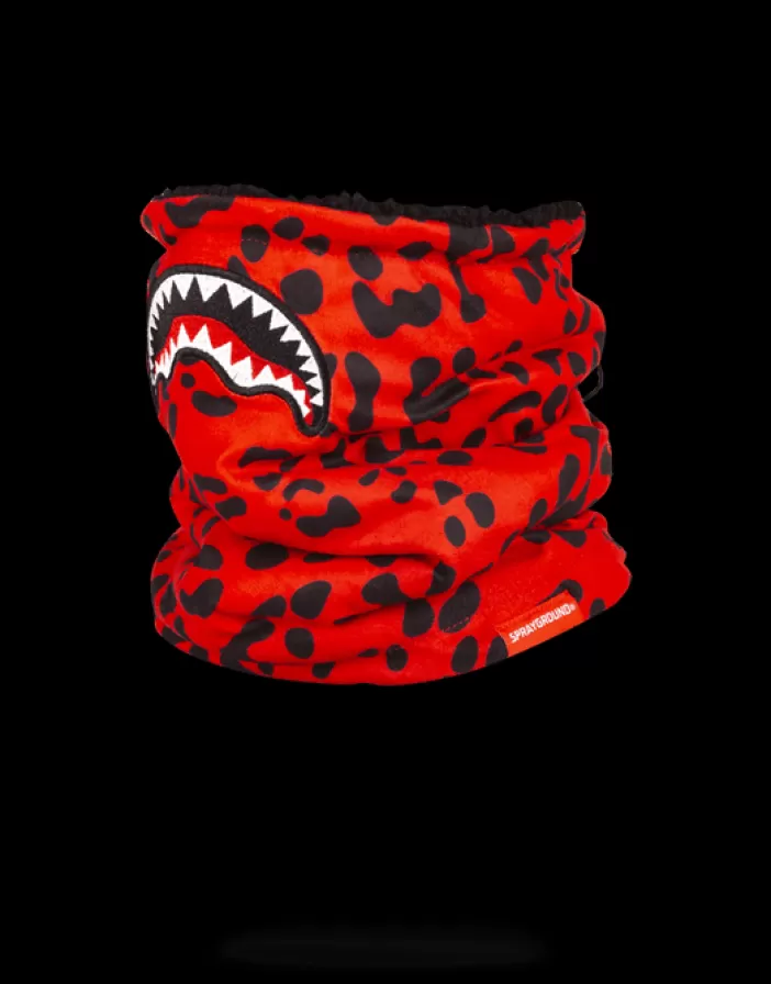 SKI MASKS*Sprayground RED LEOPARD NECK WARMER
