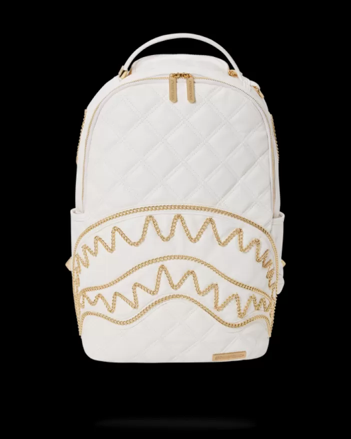 BACKPACKS*Sprayground RIVIERA LE BLANC GOLD CHAIN SHARK BACKPACK (DLXV)