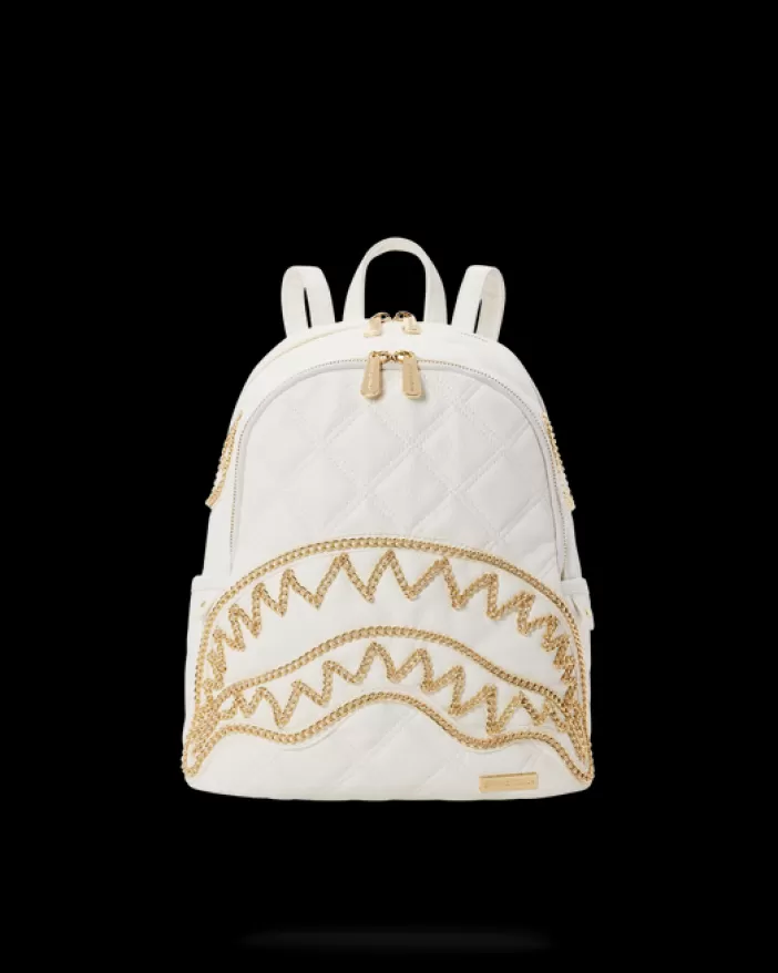 SAVAGES | BACKPACKS*Sprayground RIVIERA LE BLANC GOLD CHAIN SHARK SAVAGE BACKPACK
