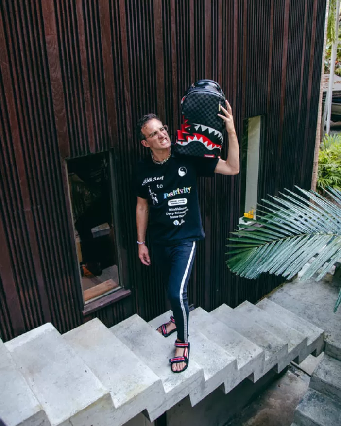 BACKPACKS*Sprayground SHARK BITE SHARKS IN PARIS GRAY BACKPACK (DLXV)
