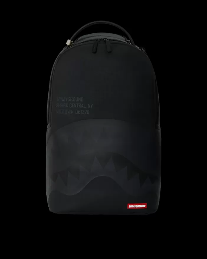 BACKPACKS*Sprayground SHARK CENTRAL (BLK ON BLK) BACKPACK (DLXV)