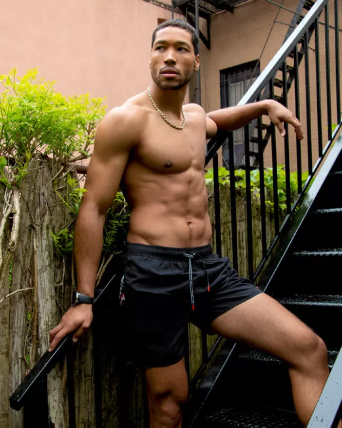 SWIMWEAR*Sprayground SHARK CENTRAL MIDNIGHT SWIM TRUNKS