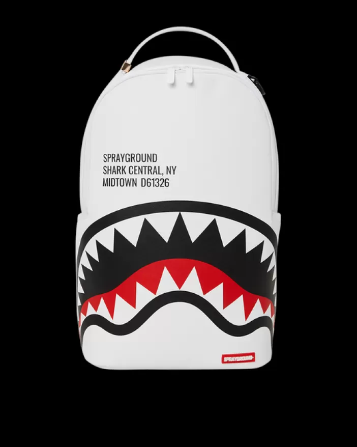 BACKPACKS*Sprayground SHARK CENTRAL (WHT) BACKPACK (DLXV)