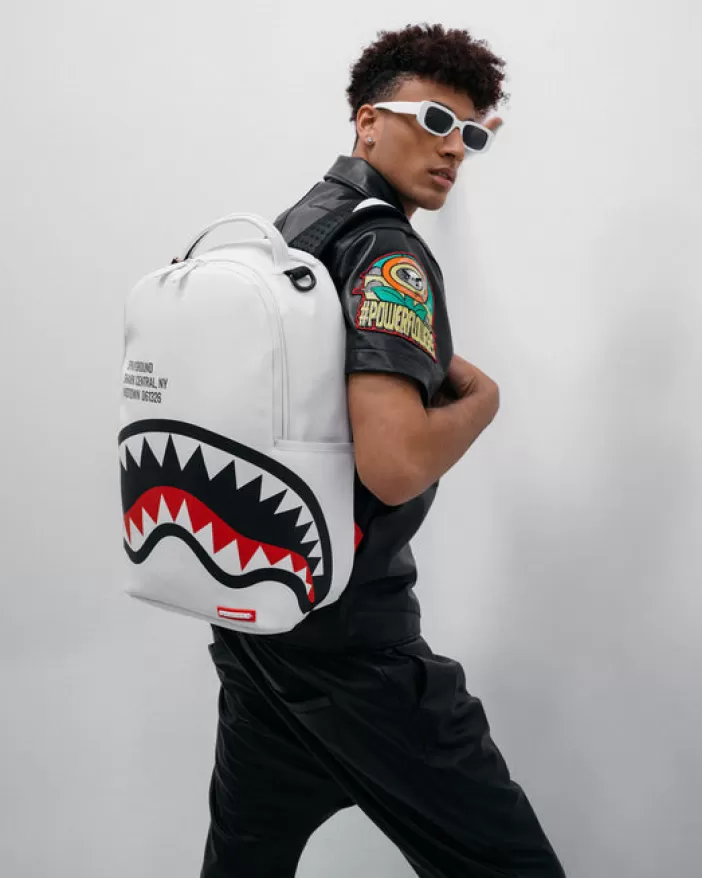 BACKPACKS*Sprayground SHARK CENTRAL (WHT) BACKPACK (DLXV)