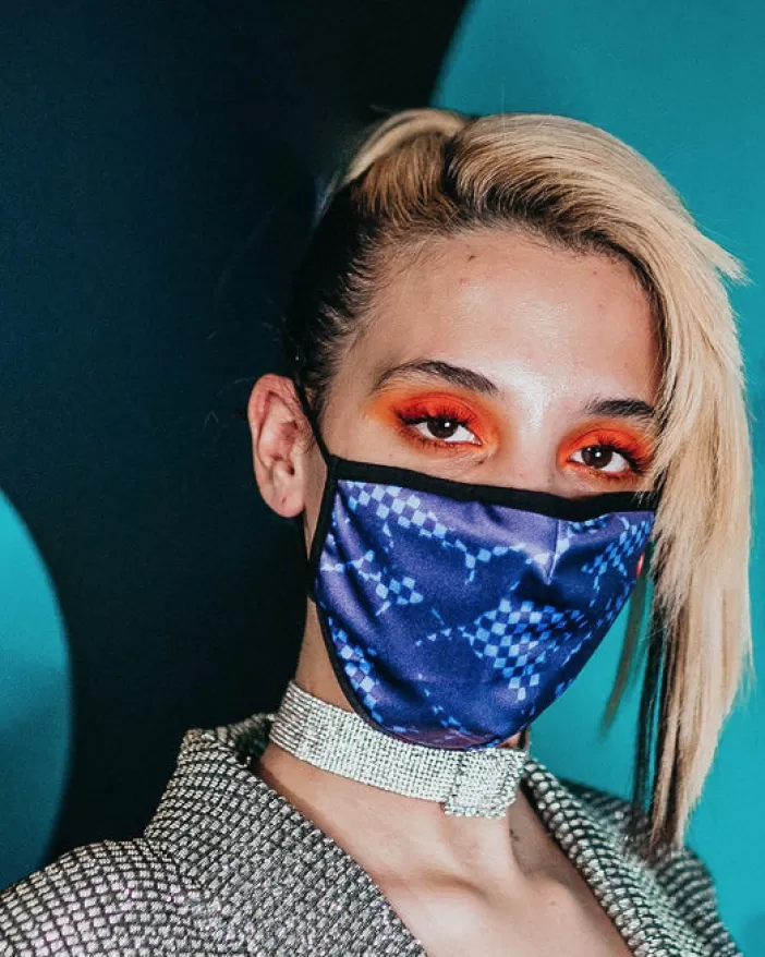 FACE MASKS*Sprayground SHARK CHECK (BLUE) FACE MASK