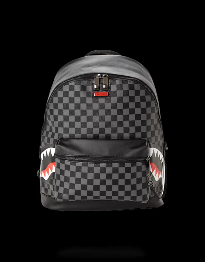 SAVAGES | BACKPACKS*Sprayground SHARKS IN PARIS (BLACK CHECKERED EDITION)
