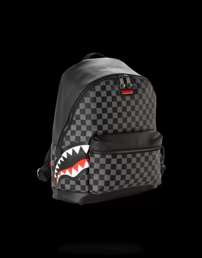 SAVAGES | BACKPACKS*Sprayground SHARKS IN PARIS (BLACK CHECKERED EDITION)