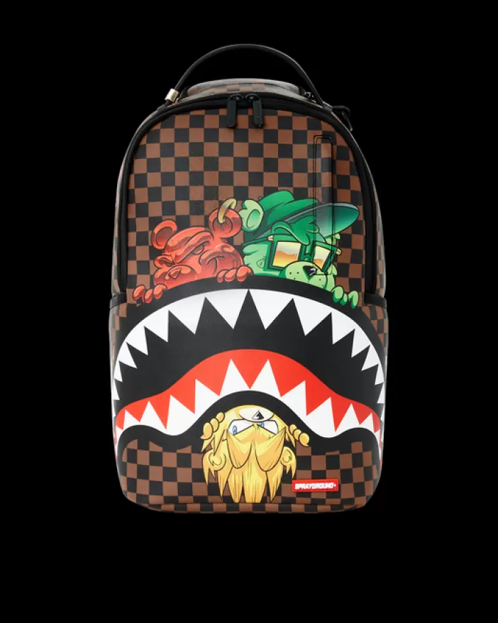 BACKPACKS*Sprayground SHARKS IN PARIS CHARACTERS SNEAKIN BACKPACK (DLXV)