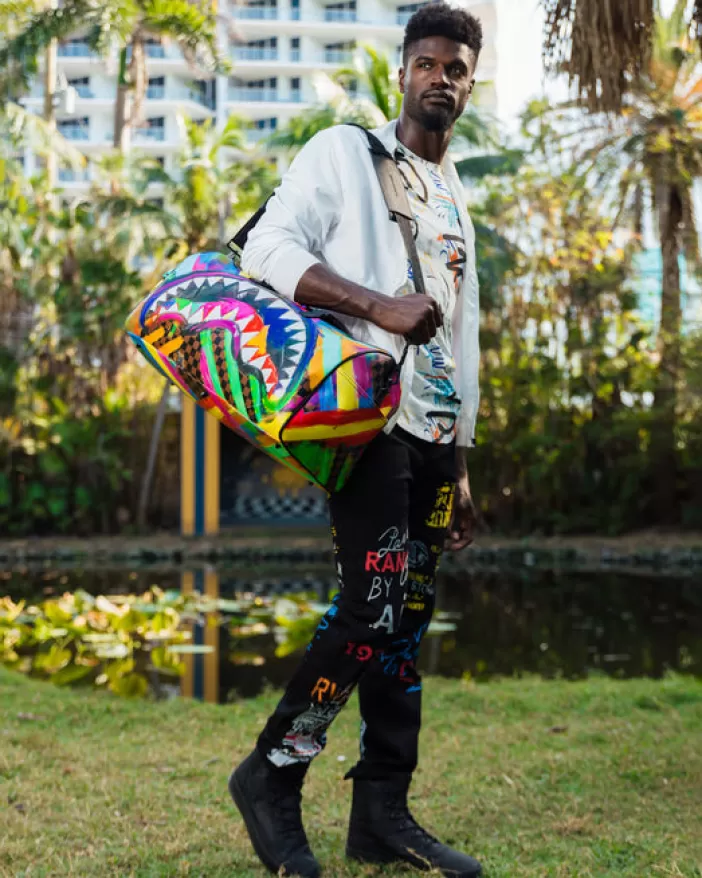 DUFFLES*Sprayground SHARKS IN PARIS CITY STREAKS DUFFLE