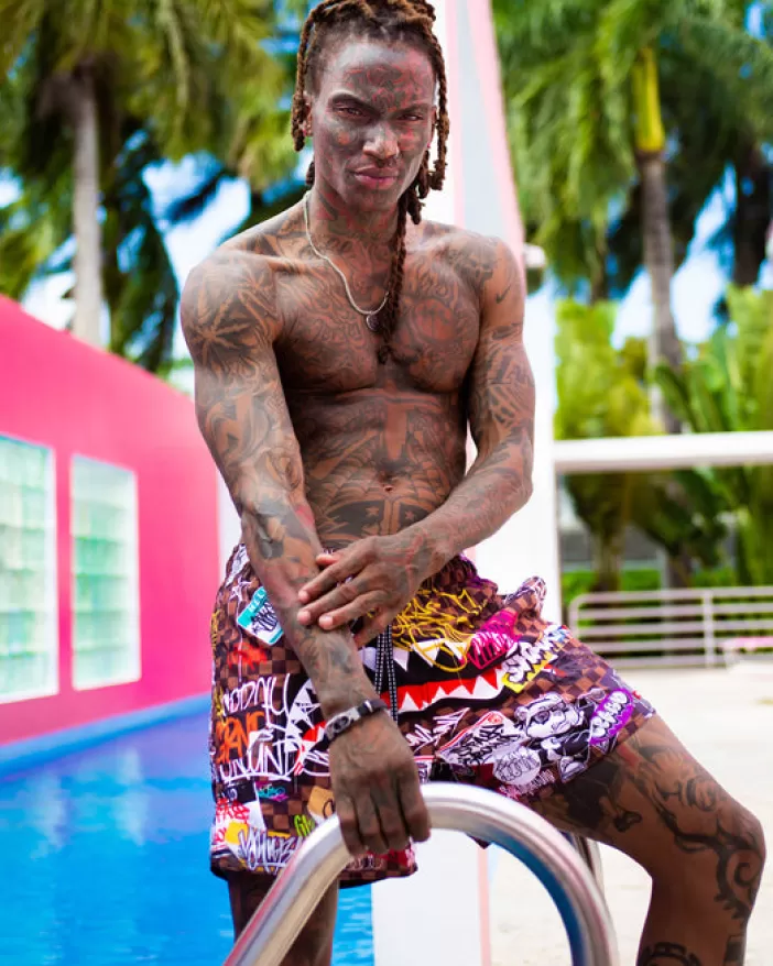 SWIMWEAR*Sprayground SHARKS IN PARIS JETSKI SWIM TRUNKS