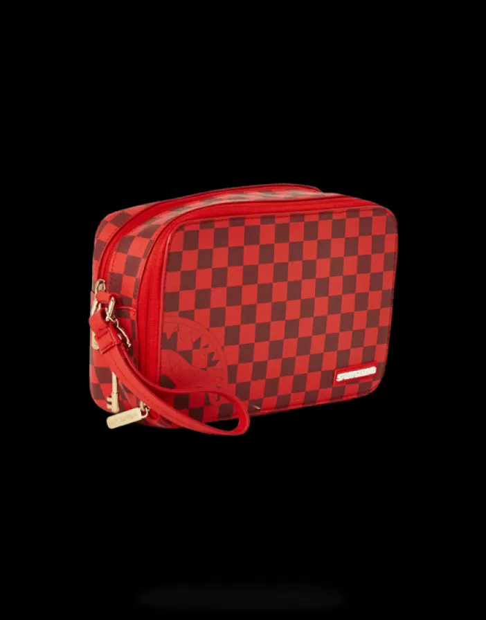 TOILETRIES AKA MONEY BAGS*Sprayground SHARKS IN PARIS RED TOILETRY AKA MONEY BAGS