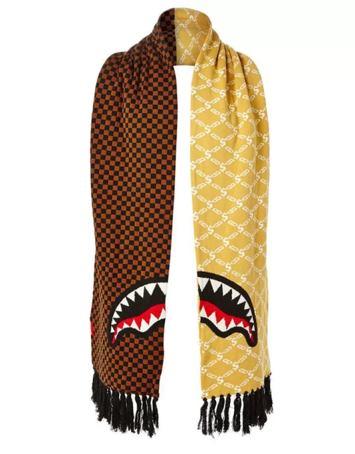SKI MASKS*Sprayground SPLIT CHECKERED SHARK SCARF