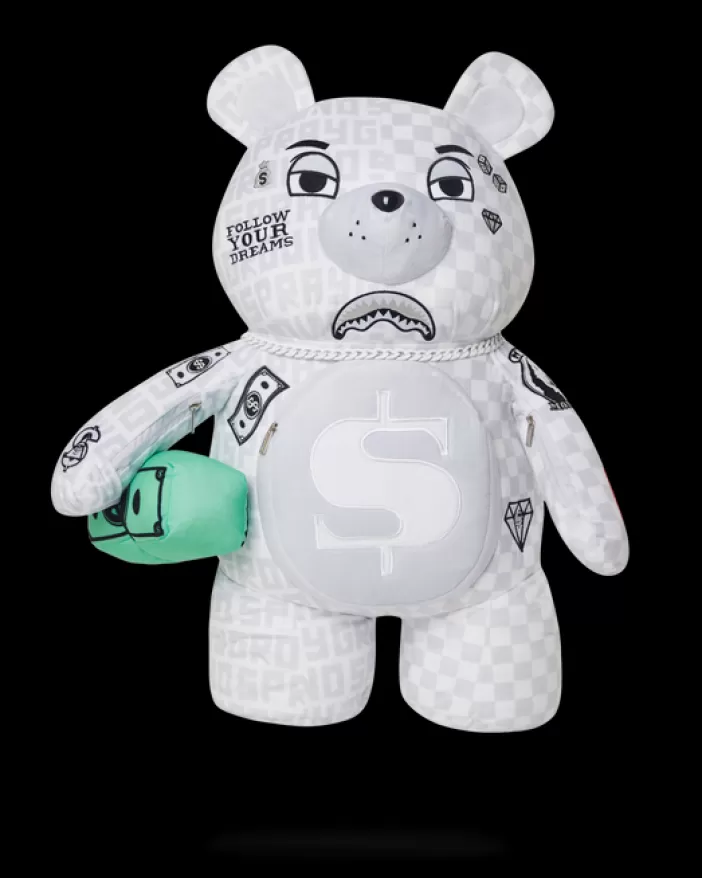 TEDDY BEAR BACKPACKS | BACKPACKS*Sprayground SPLIT THE CHECK (PEARL) MONEYBEAR TEDDYBEAR BACKPACK