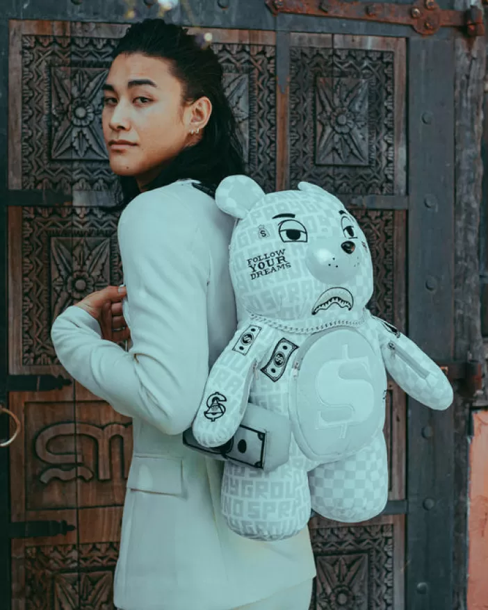 TEDDY BEAR BACKPACKS | BACKPACKS*Sprayground SPLIT THE CHECK (PEARL) MONEYBEAR TEDDYBEAR BACKPACK