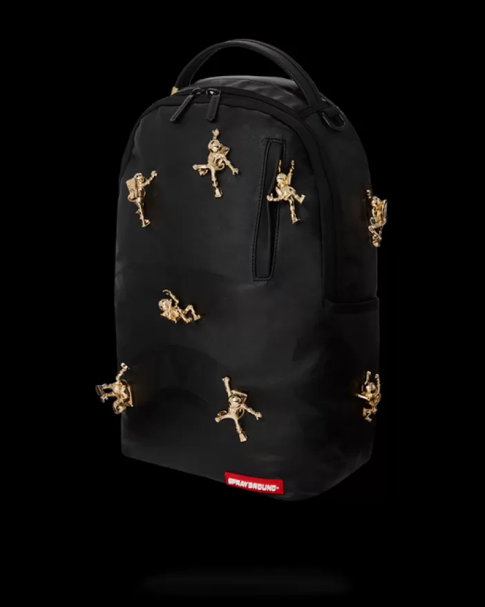 BACKPACKS*Sprayground THE LOST IN SPACE BACKPACK (10 3D GOLD METAL ASTRONAUTS)