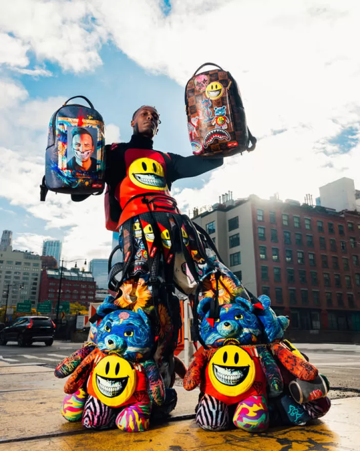BACKPACKS*Sprayground THE RARE DBD GRIN SHARK PORTRAIT BY RON ENGLISH- SUPER LIMITED EDITION