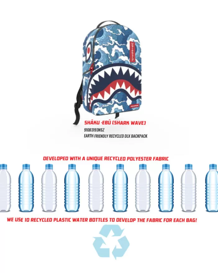 BACKPACKS*Sprayground THE SHARK WAVE (made from 100% recycled plastic bottles from the ocean)