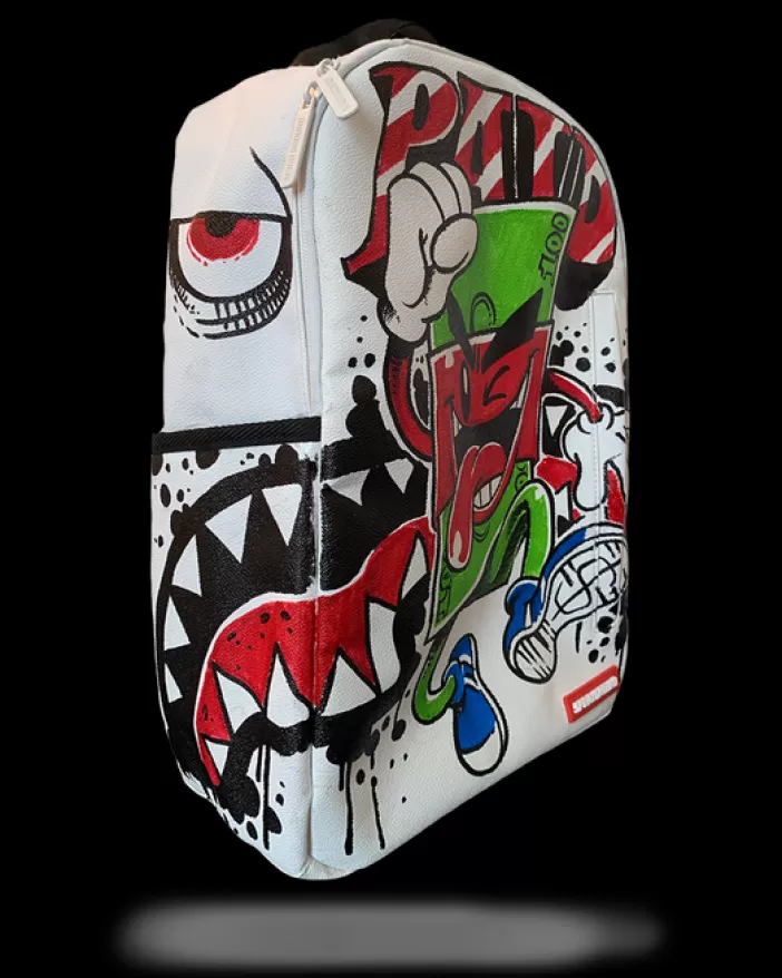 BACKPACKS*Sprayground THE DIY WHITE BACKPACK (VEGAN LEATHER u0026 INNER MONEY LINING) u0026 MARKERS INCLUDED