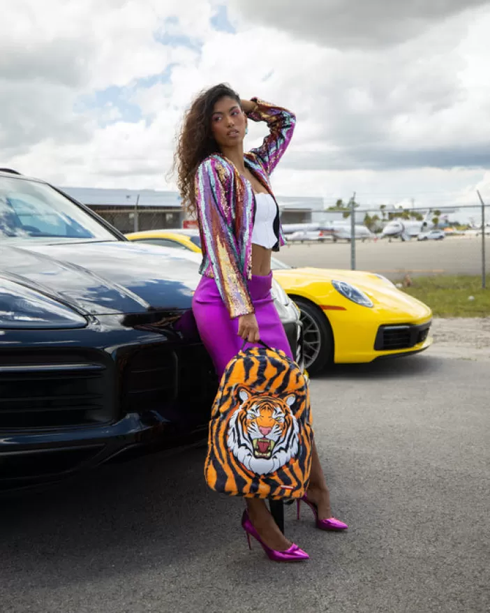BACKPACKS*Sprayground TIGER COZY VELOUR FUR BACKPACK