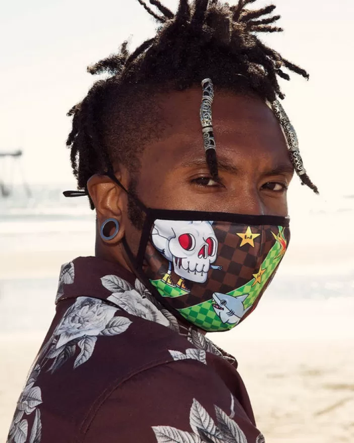 FACE MASKS*Sprayground WTF THUNDER SHARK FACE MASK