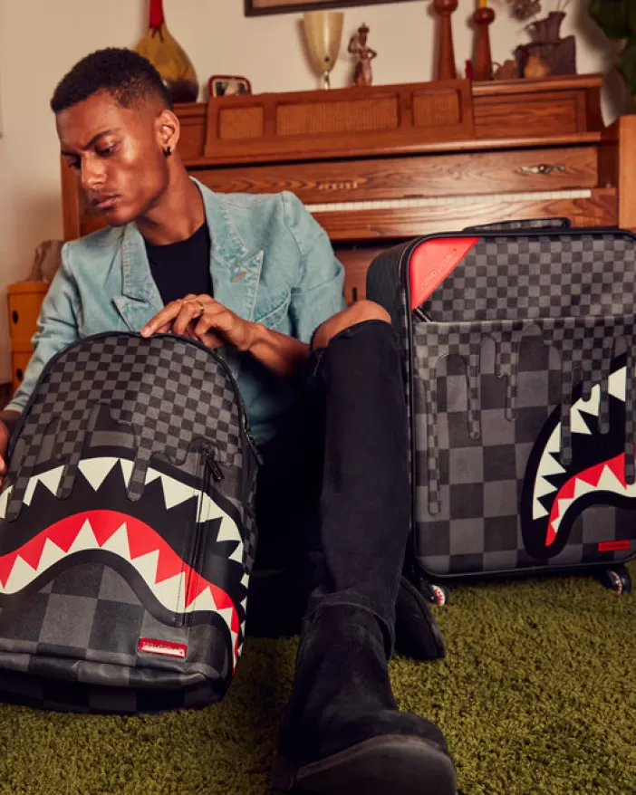 CARRY-ON LUGGAGE*Sprayground XTC GREY SHARKS IN PARIS JETSETTER CARRY-ON LUGGAGE